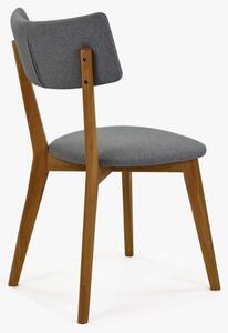 Krzesło tapicerowane - nogi dębowe, Noci jasnoszary