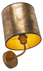 Kinkiet / Lampa scienna vintage złoty klosz postarzany brąz - Matt Oswietlenie wewnetrzne