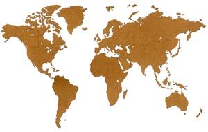 MiMi Innovations Drewniana mapa świata Luxury, brązowa, 180x108 cm