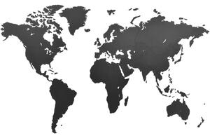 MiMi Innovations Drewniana mapa świata Luxury, czarna, 130x78 cm