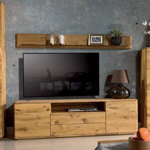 Długi stolik telewizyjny z litego drewna dębowego, typ 25
