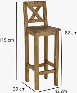Krzesło barowe - rustykalne, sosna
