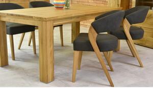 Designerskie krzesła dębowe wraz z dębowym stołem