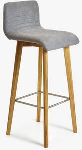 Krzesło barowe dąb, jasnoszary Arosa