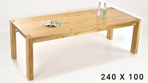 Stół do jadalni dla 10 osób z litego drewna dębowego + krzesła , Zlatko 240 x 100 cm