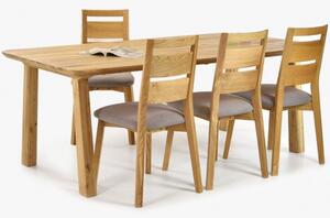Stół do jadalni z litego drewna Martina + krzesła dąb Virginia