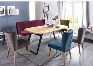 Stół z litego drewna DĄB z czarnymi nogami, OHIO 180 x 90 cm