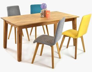 Stół do jadalni z litego drewna dębowego MIREK i krzesła Arosa