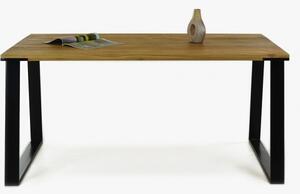 Stół z litego drewna - nogi z czarnej stali dąb, LOFT 160 x 90 cm