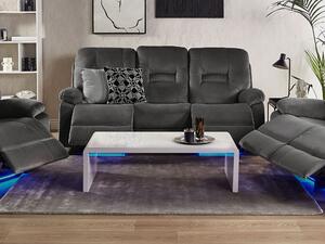 Sofa tapicerowana rozkładana elektryczna welurowa podnóżek LED ciemnoszara Bergen Beliani