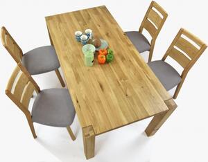 Zestaw do jadalni z litego drewna: stół Koszyce + krzesła Virginia