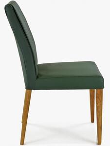 Krzesło do jadalni skóra naturalna - zielone Klaudia