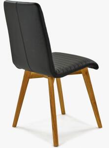 Krzesło z prawdziwej skóry w kolorze czarnym-Arosa