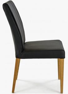 Krzesło do jadalni skóra naturalna - czarne Klaudia