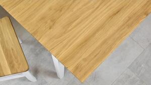 Stół z litego dębu, biały, Tomino 140 - 180 x 90