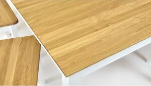 Stół z litego dębu, biały, Tomino 140 - 180 x 90