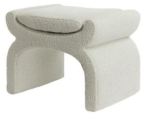 Kremowy puf z materiału bouclé Nafya – Light & Living