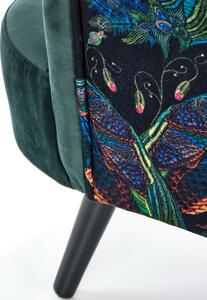 Fotel tapicerowany uszak pikowany PAGONI - zielony