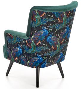 Fotel tapicerowany uszak pikowany PAGONI - zielony