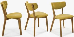 Krzesło tapicerowane - nogi dębowe, Amisa żółta