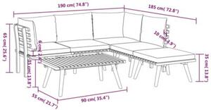Zestaw Mebli Ogrodowych Komplet Wypoczynkowy Z Poduszkami 6-Częściowy Drewno Na Taras Balkon Ogród