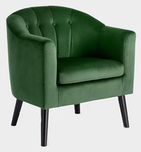 Tapicerowany fotel vintage butelkowa zieleń | Umeblowana.com