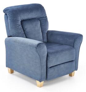 Niebieski fotel rozkładany do salonu, gabinetu