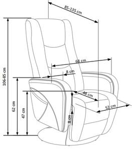 Beżowy fotel rozkładany z podgrzewaniem