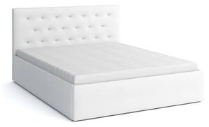Łóżko tapicerowane z materacem 140x200 Star Białe