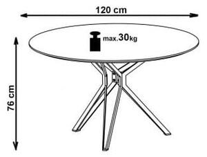Industrialny stół z okrągłym blatem 120 cm dąb złoty