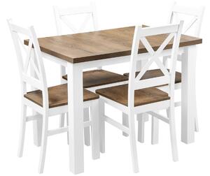Zestaw stół z krzesłami dla 4 osób biały Z055 Biały/Dąb lefkas