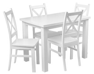 Stół z 4 krzesłami biały do kuchni jadalni Z057 Biały
