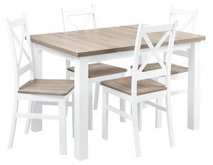 Stół z 4 krzesłami biały do kuchni jadalni Z059 Biały/Dąb Sonoma