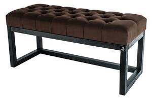 Ławeczka Pufa Pikowana Brązowy Guzik Tapicerowany LPP-2 Rozmiary od 50 cm do 200 cm