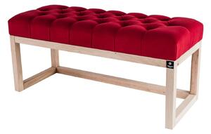 Ławeczka Pufa Pikowana Czerwony Guzik Tapicerowany LPP-2 Rozmiary od 50 cm do 200 cm
