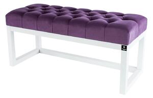 Ławeczka Pufa Pikowana Fioletowy Guzik Tapicerowany LPP-2 Rozmiary od 50 cm do 200 cm