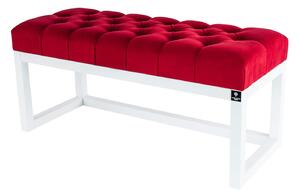 Ławeczka Pufa Pikowana Czerwony Guzik Tapicerowany LPP-2 Rozmiary od 50 cm do 200 cm