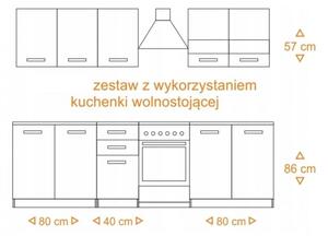 Szafki kuchenne zestaw biały połysk / sonoma