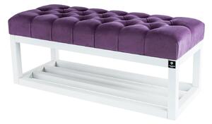 Ławeczka Pufa Pikowana Fioletowy Guzik Tapicerowany LPP-3 Rozmiary od 50 cm do 200 cm