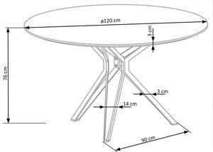 Okrągły stół do jadalni loft biały połysk 120cm