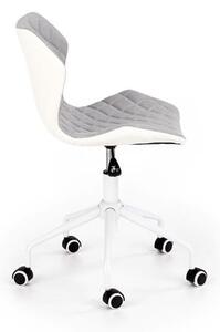 Szare krzesło obrotowe, fotel biurowy na kółkach