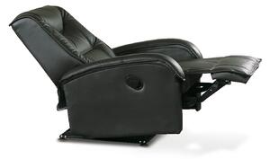 Czarny fotel gabinetowy rozkładany z podnóżkiem