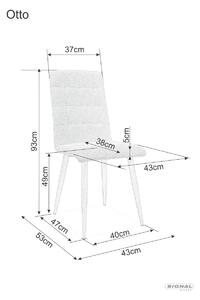 Krzesło OTTO szare/białe tkanina