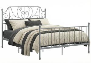 Szare metalowe łóżko w stylu loftowym 140x200 cm G4-W98