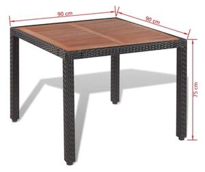 Kwadratowy stół z krzesłami na taras, do ogrodu - zestaw
