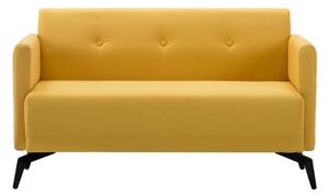 Dwuosobowa nowoczesna sofa, grube siedzisko, żółta