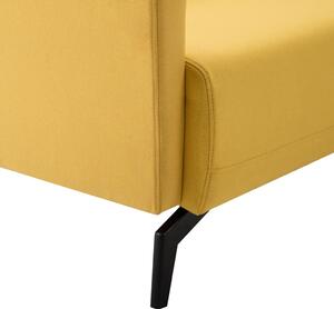 Dwuosobowa nowoczesna sofa, grube siedzisko, żółta