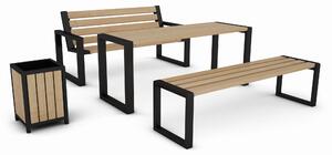 Drewniany komplet mebli tarasowych, stół z ławkami 150 cm