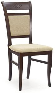 Tapicerowane krzesło drewniane Alvin - ciemny orzech