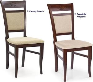 Tapicerowane krzesło drewniane Alvin - ciemny orzech